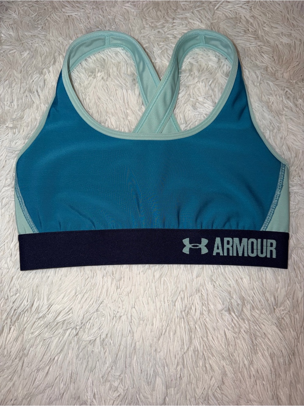 Under Armour Teal & Mint Crossback Sports Bra small